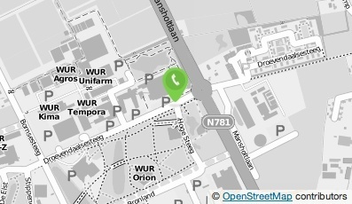 Bekijk kaart van Wageningen Universiteit Hoofdkantoor in Wageningen