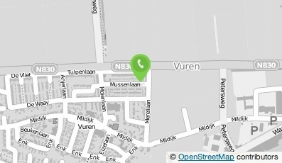 Bekijk kaart van B. V./d Giessen  in Vuren