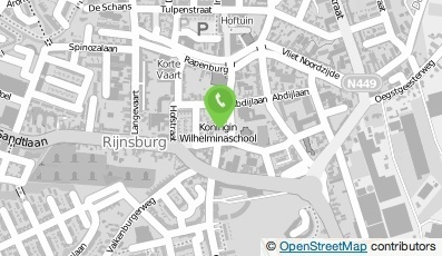 Bekijk kaart van Koningin Wilhelminaschool voor Protest. Christ. Bas.onderw. in Rijnsburg