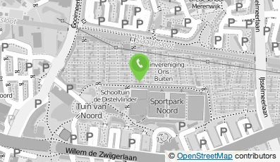 Bekijk kaart van Tuinvereniging 'Ons Buiten' in Leiden