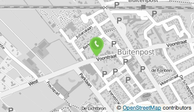 Bekijk kaart van Apotheek It Krúswâld in Buitenpost